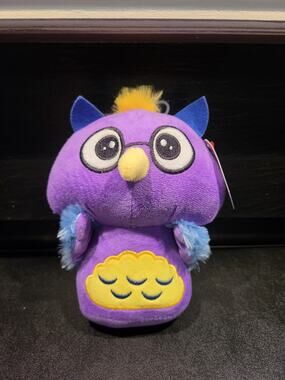 Peek A Boo Toys Mushroom Pets Purple Owl Plush 8” Stuffed Animal Bird Brand New